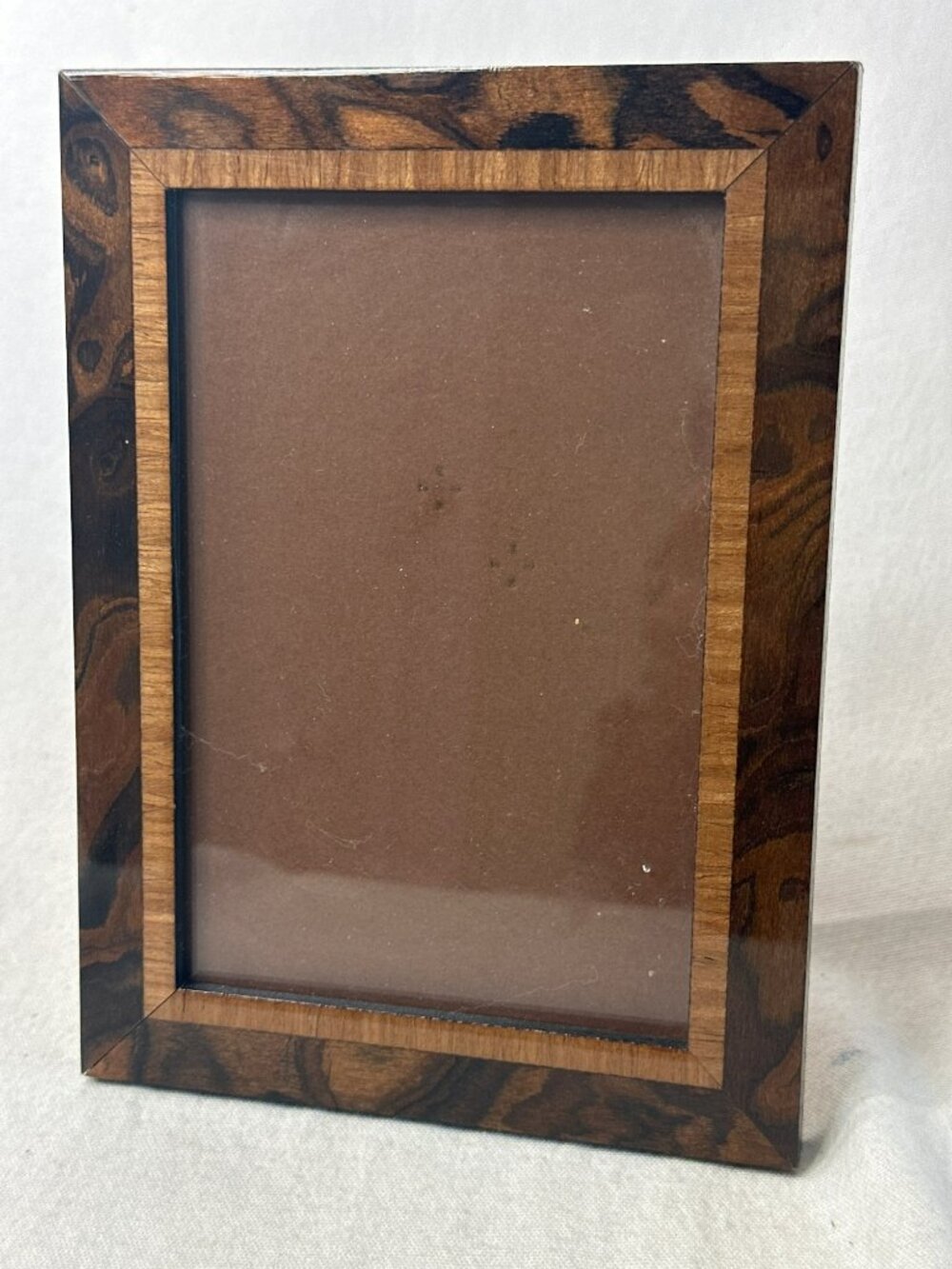 Natalini Italy 4"x6" Wood Inlay Picture Frame Brown Home Decor Free Standing